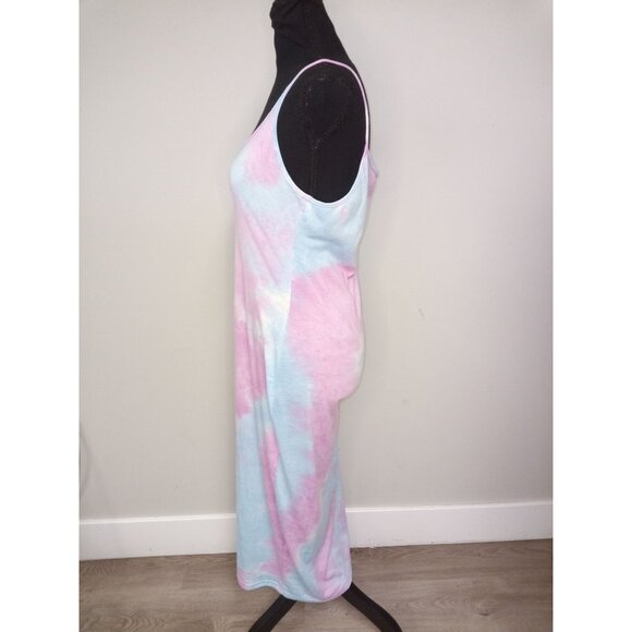 Shein Women's Blue Pink Tie Dye Midi Dress Size Large (8/10) - Picture 2 of 6
